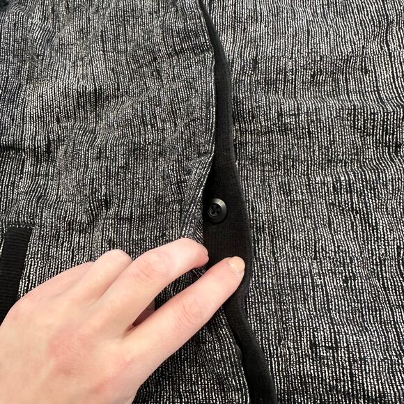 Lululemon To Class Black Grey Womens 8 Button Stretch French Terry Hooded Jacket - Picture 5 of 10